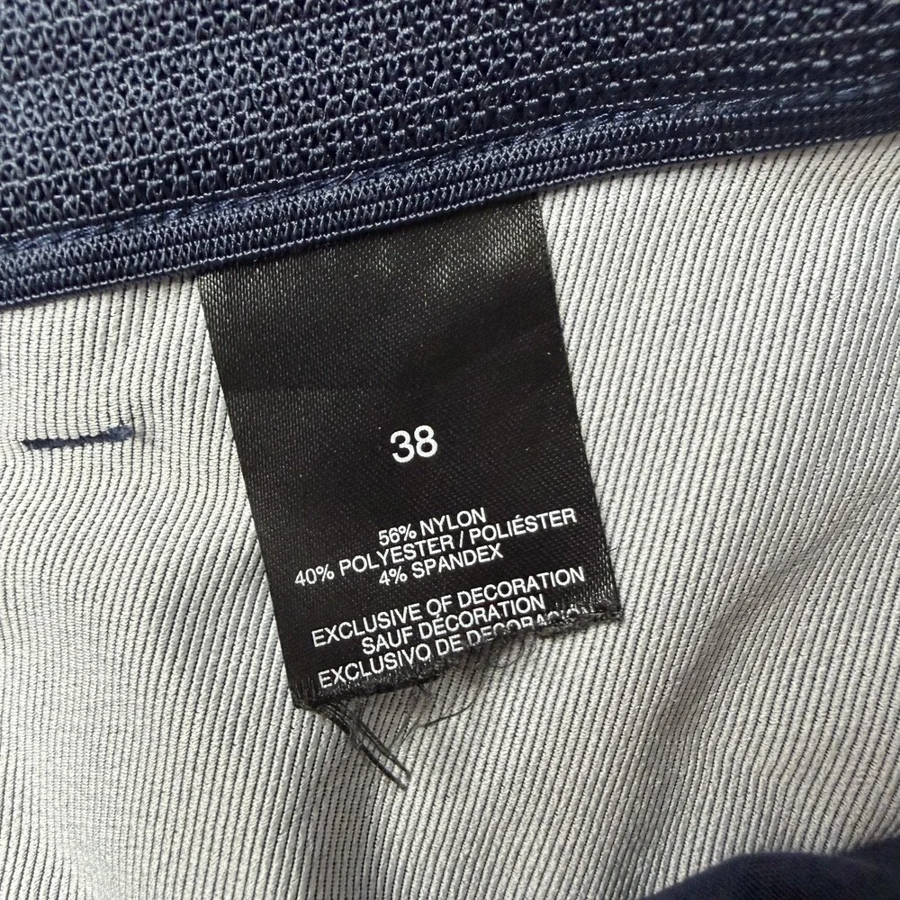 Greg Norman Chino Golf Shorts Mens 38 Blue Microfiber Stretch Flat Front